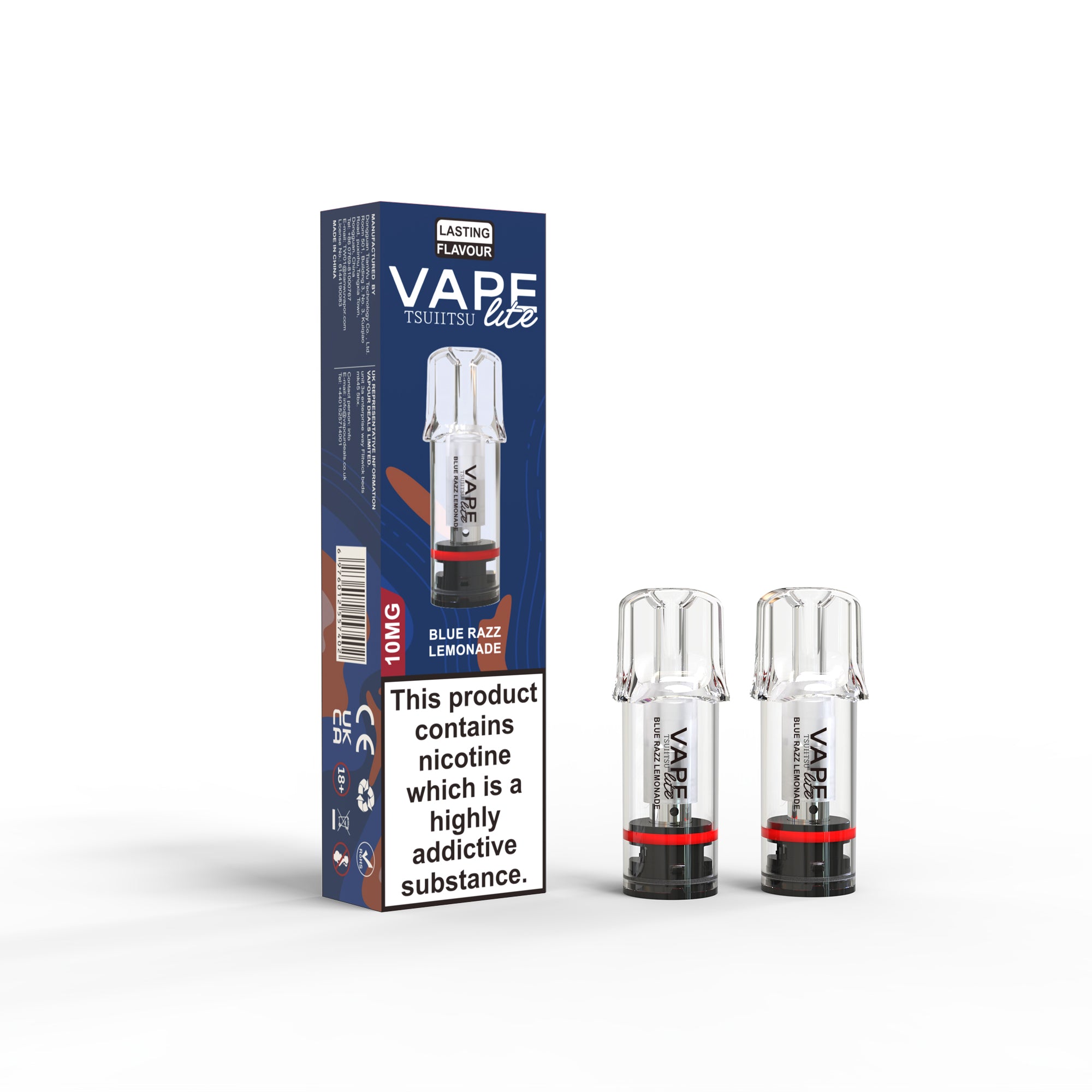 Vape Lite Blue Razz Lemonade Pod 2 Pack 10 mg UK