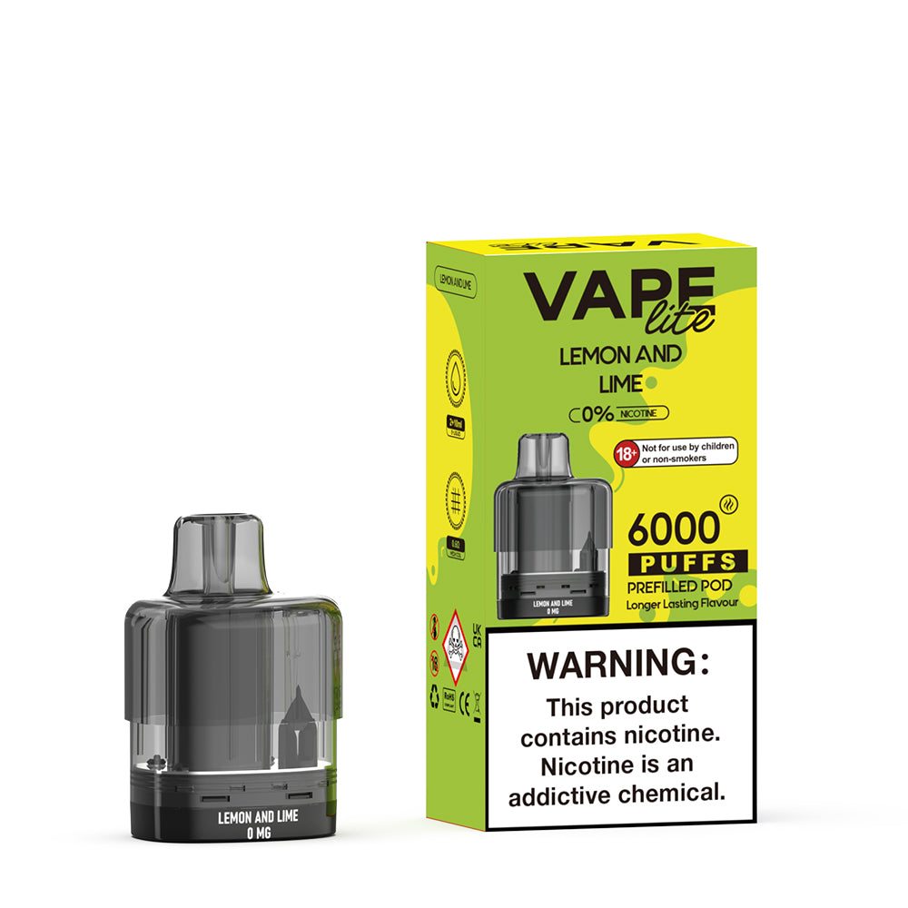 Vape Lite Pebble 6k – Lemon and Lime Replacement Pod zero nicotine