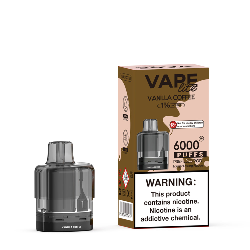 Vanilla Coffee Vape Lite 6000 Max 6000 puff prefilled replacement pod