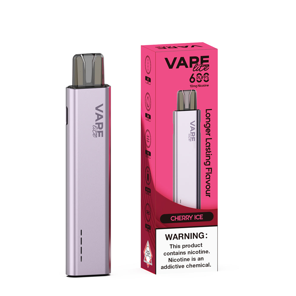 Vape Lite 600 rechargeable 600 puff cherry menthol pod kit Type-C charging